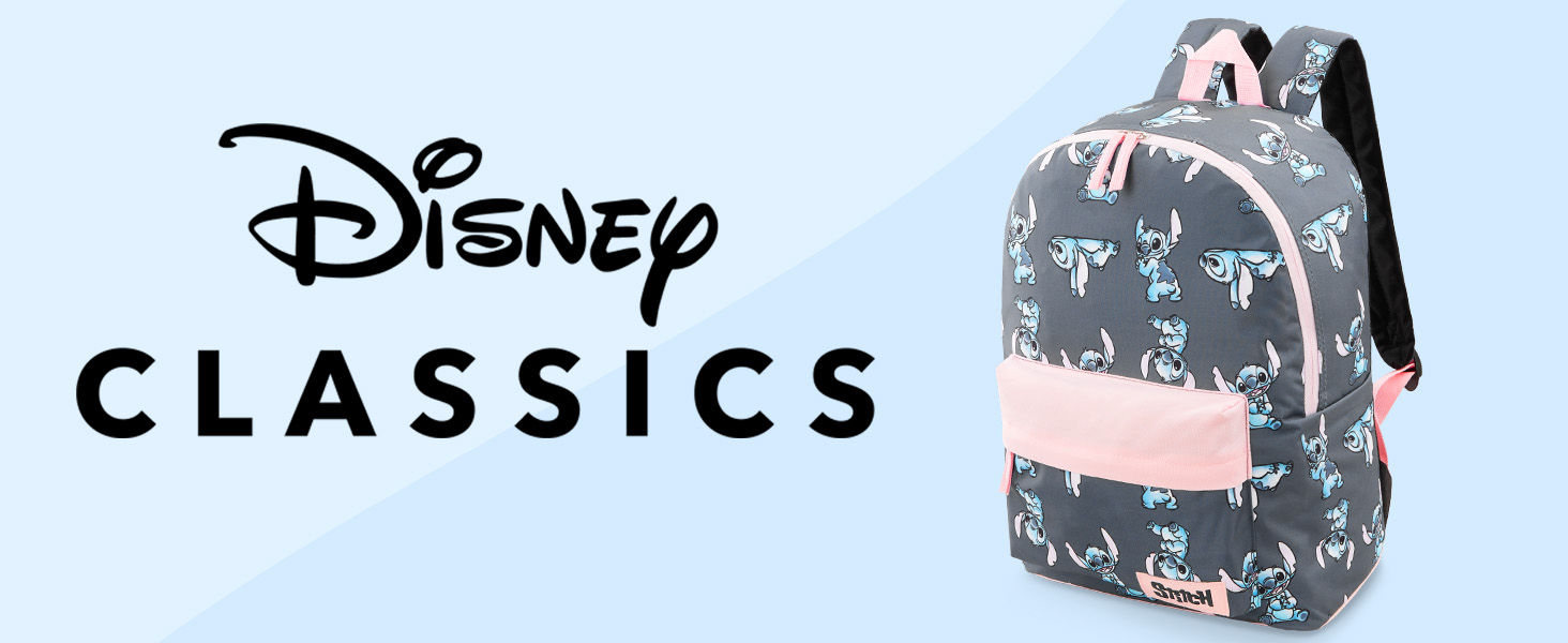 Рюкзак Disney Stitch для дівчаток: шкільний, спортивний, для подорожей - рожево-синій (40x30x15 см)