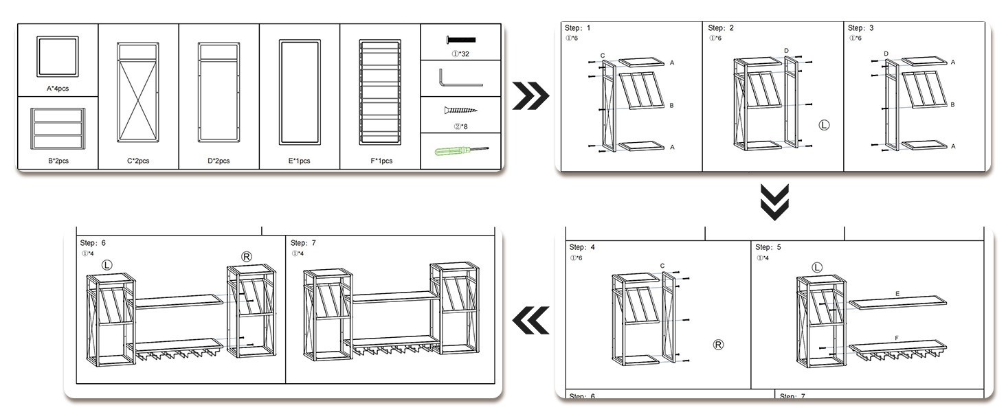 Настінна вітрина для вина UYOYOUS на 2 яруси з металу, 120 см, з 6 тримачами для келихів, барна вітрина для винних пляшок, підвісна вітрина для спиртних напоїв для дому, кухні, їдальні, ресторану, чорна