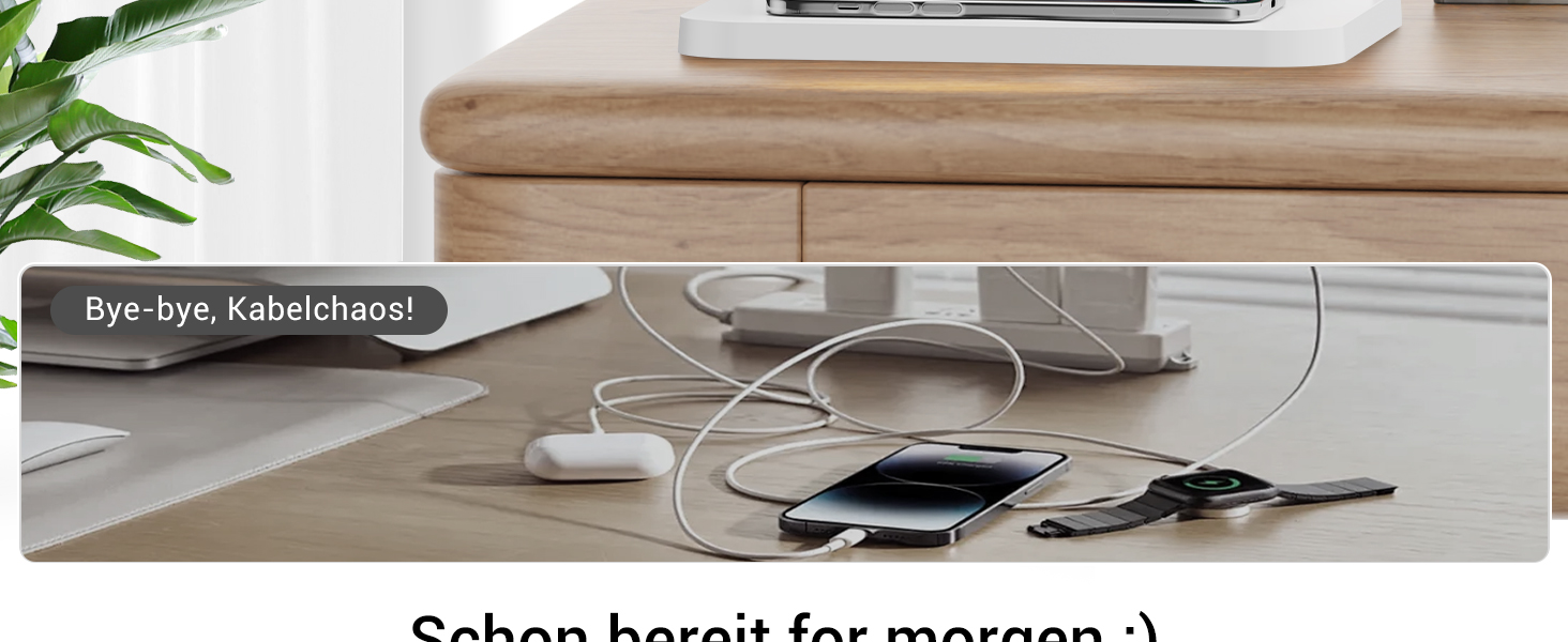 Бездротова зарядна станція 3-в-1 COLSUR для iPhone, Apple Watch, AirPods, 15W, нічна лампа з годинником, чорна