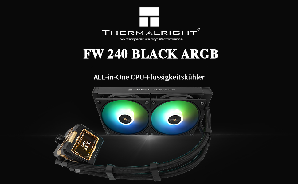 Thermalright Frozen Warframe 240 Білий ARGB: Рідинна система водяного охолодження CPU з LCD-дисплеєм для AMD/Intel LGA1700/AM4/AM5