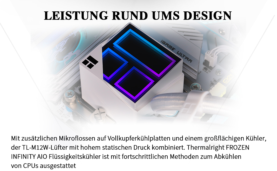 Thermalright Frozen Infinity 360 WHITE - рідинний кулер CPU з трьома вентиляторами, 2000 RPM, для AM4/AM5, Intel LGA115X/2011/1700/1851