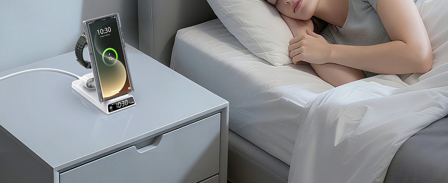 Бездротовий зарядний пристрій MagSafe 3-в-1 для Samsung Galaxy Fold/Flip, S24/S25 Ultra, Watch/Buds (Білий)