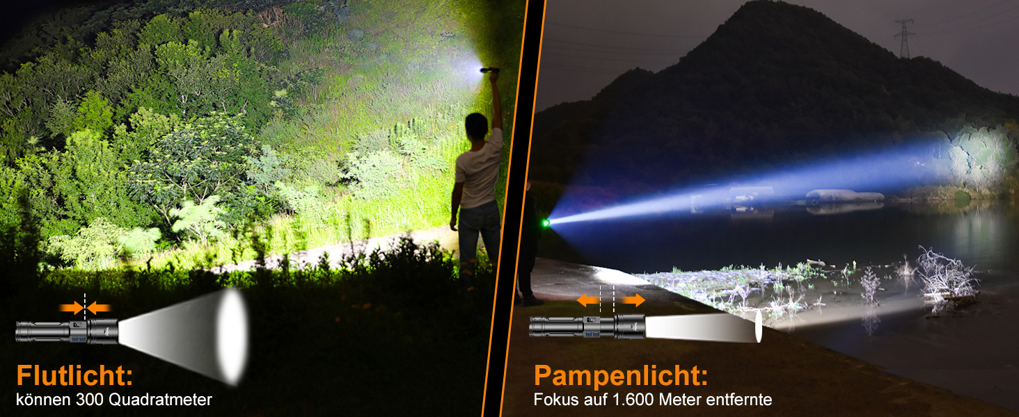 LED ліхтар на акумуляторі XHM90.2 - 500000 люмен, тактичний ліхтар, 2 режими, регулювання яскравості, чорний