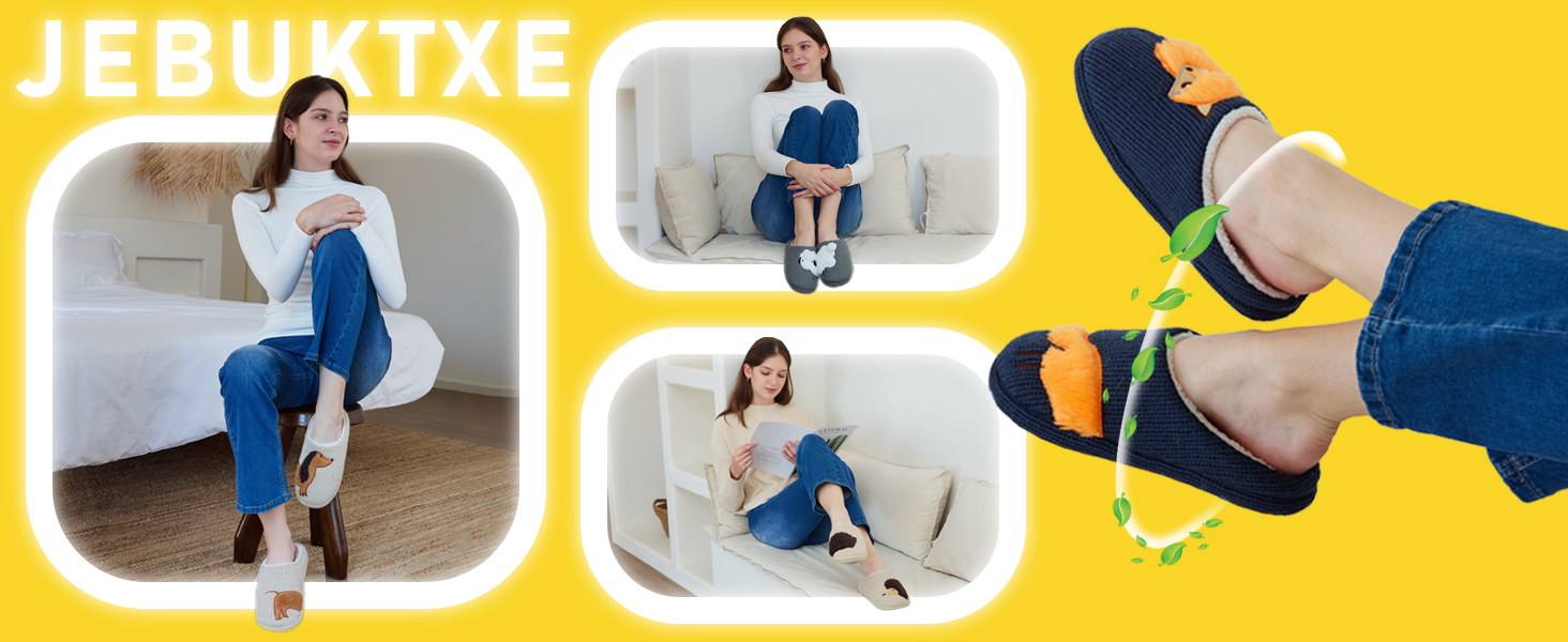 Тапочки жіночі зимові теплі, з плюшевою підкладкою, з принтом тварин, мультяшний лис, 39/40 EU