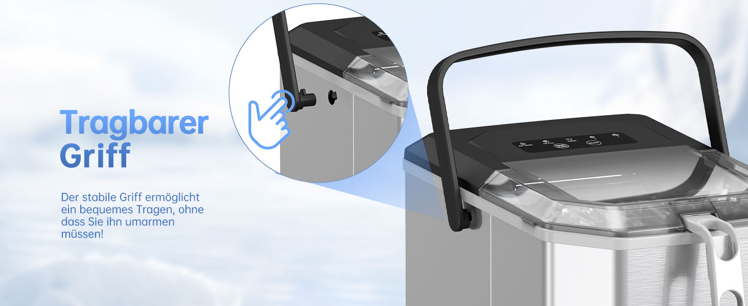 Машина для приготування льоду WIE 1.3 л з лопаткою, 9 кубиків за 6 хвилин, тиха, самоочисна, для кухні, офісу, бару, вечірки (срібна)