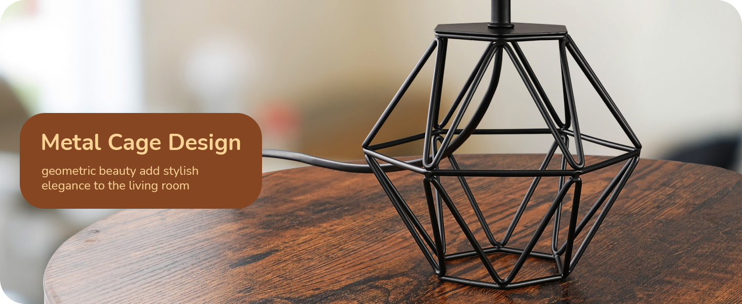 EDISHINE Настільна лампа, сучасний індустріальний дизайн, цоколь E14, вінтаж, для спальні/вітальні, білий & золотий (ротанг + чорний)