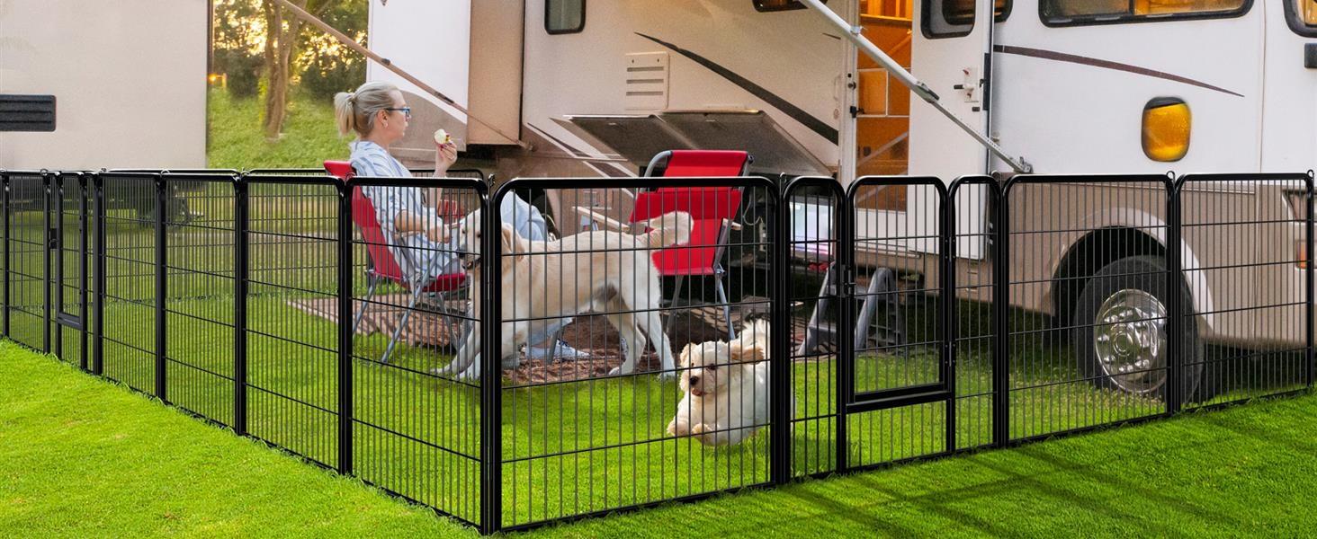 Вольєр для цуценят Yaheetech 8-секційний, вольєр для собак з замком, переносна сумка та кріпильні ремені, для дому та саду, легка збірка (80см, 24шт)