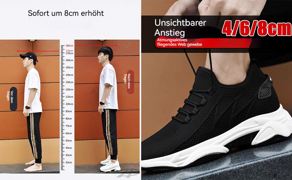 Чоловічі кросівки Elevate Shoes з підняттям 10 см, сітка, білі, 43 EU