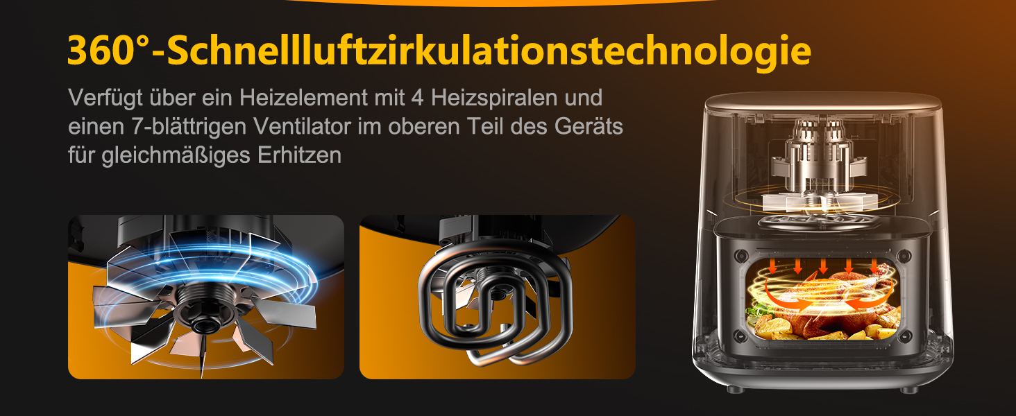 Фритюрниця повітряна Airfryer 7.2L, 11-в-1 з вікном, функція підігріву, розморожування, нагадування про струшування та таймер, здорова без олії, приготування з низьким вмістом жиру