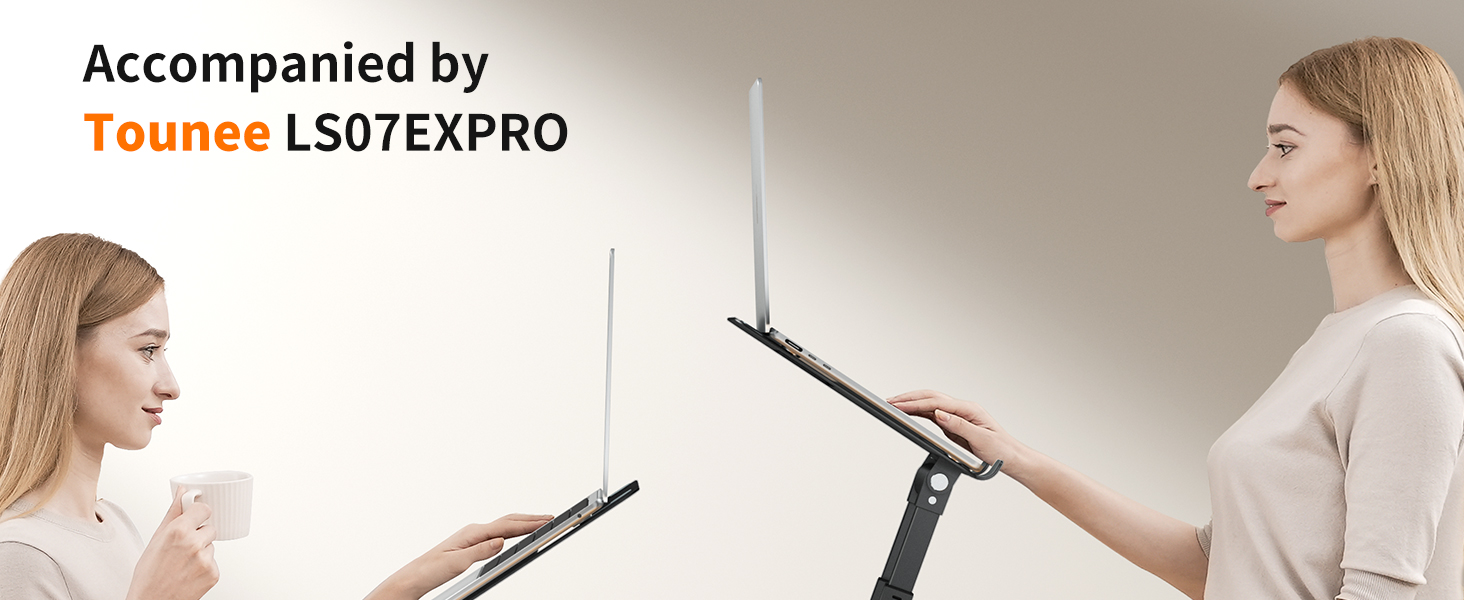 Adjustable Laptop Stand for Desk - Telescopic & Ergonomic Design - Fits 10-17 inch Laptops (Black)