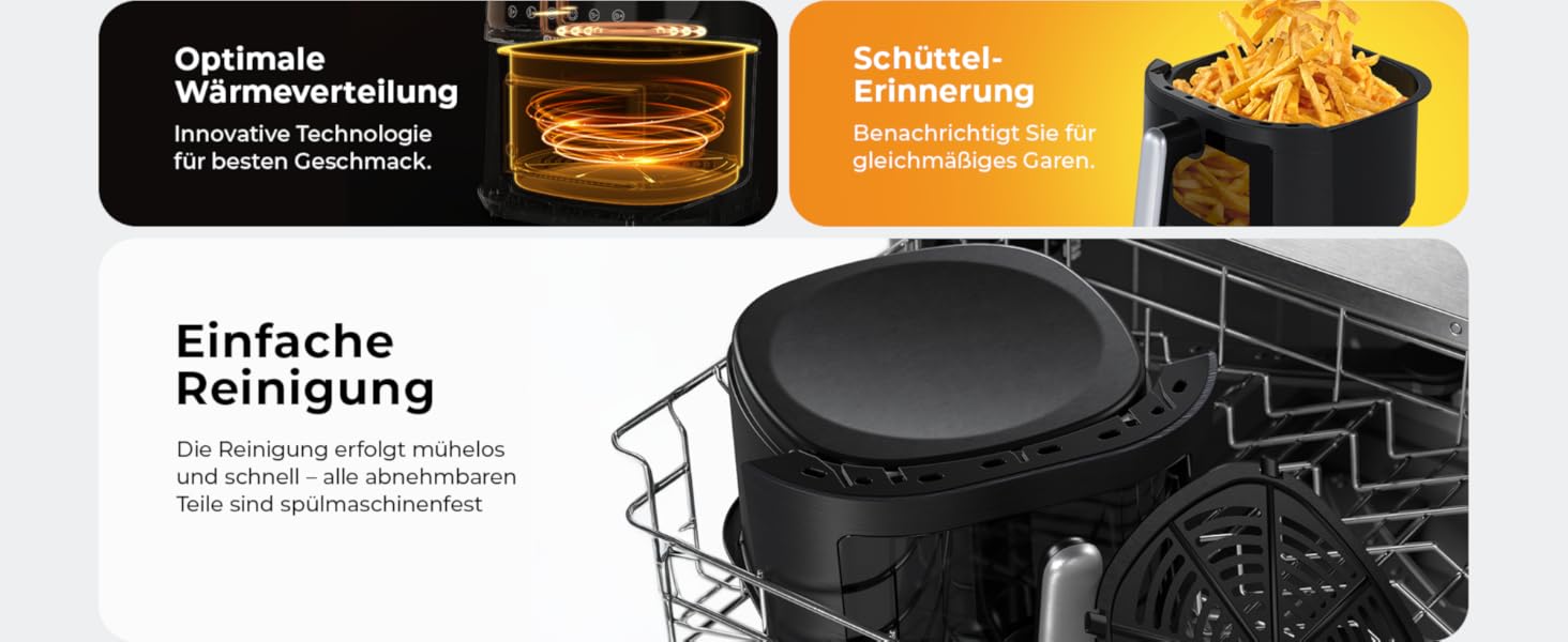 Balter Airfryer XL 5.5л Фритюрниця з оглядовим вікном HL-551T - 12 програм, рецепти
