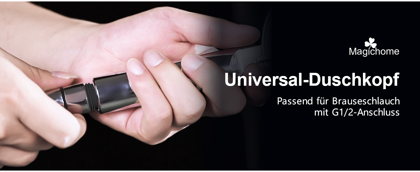 Насадка для душу Magichome з шлангом 2м, високого тиску, 5 режимів розпилення, турбо-дизайн, економна водозберігальна ручна лійка для душу, чорна, з шлангом