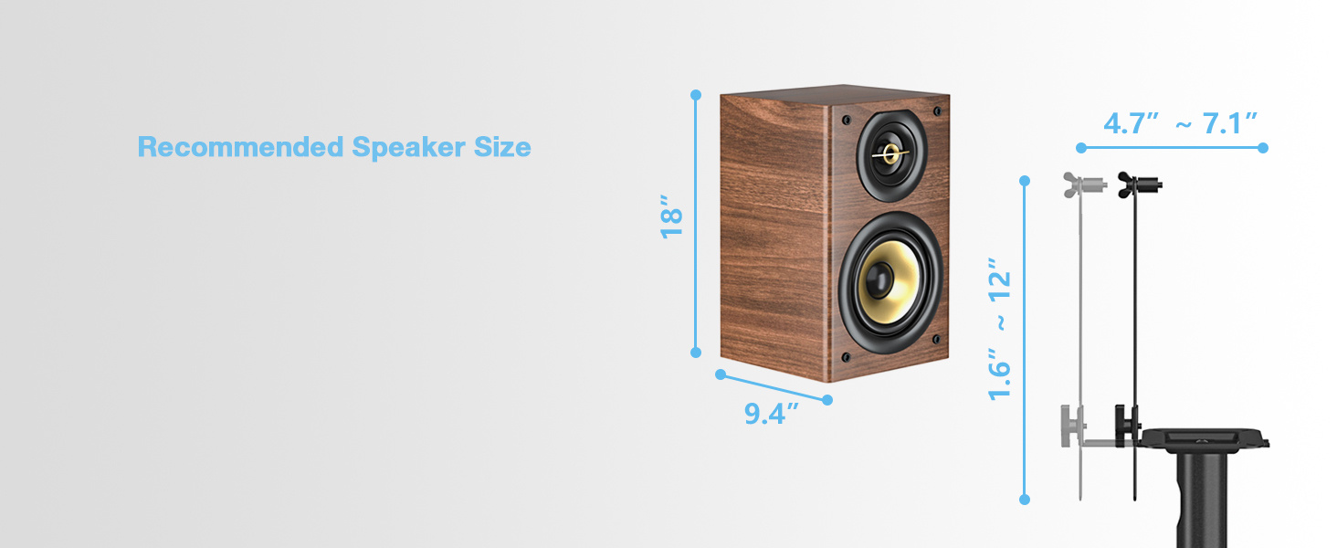 Підставка для акустики 5Rcom з кабелепроводом, регульована висота, для саундбарів та студійних моніторів, 5 кг вантажопідйомність