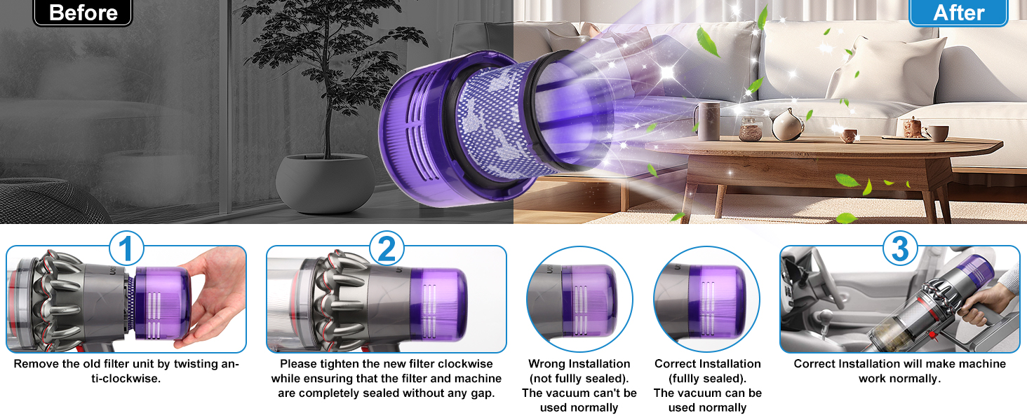 Фільтр HEPA для пилососа Dyson V11 Torque Drive Animal V15 Detect (комплект 2 шт.) - мийний, змінний фільтр #DY-970013-02