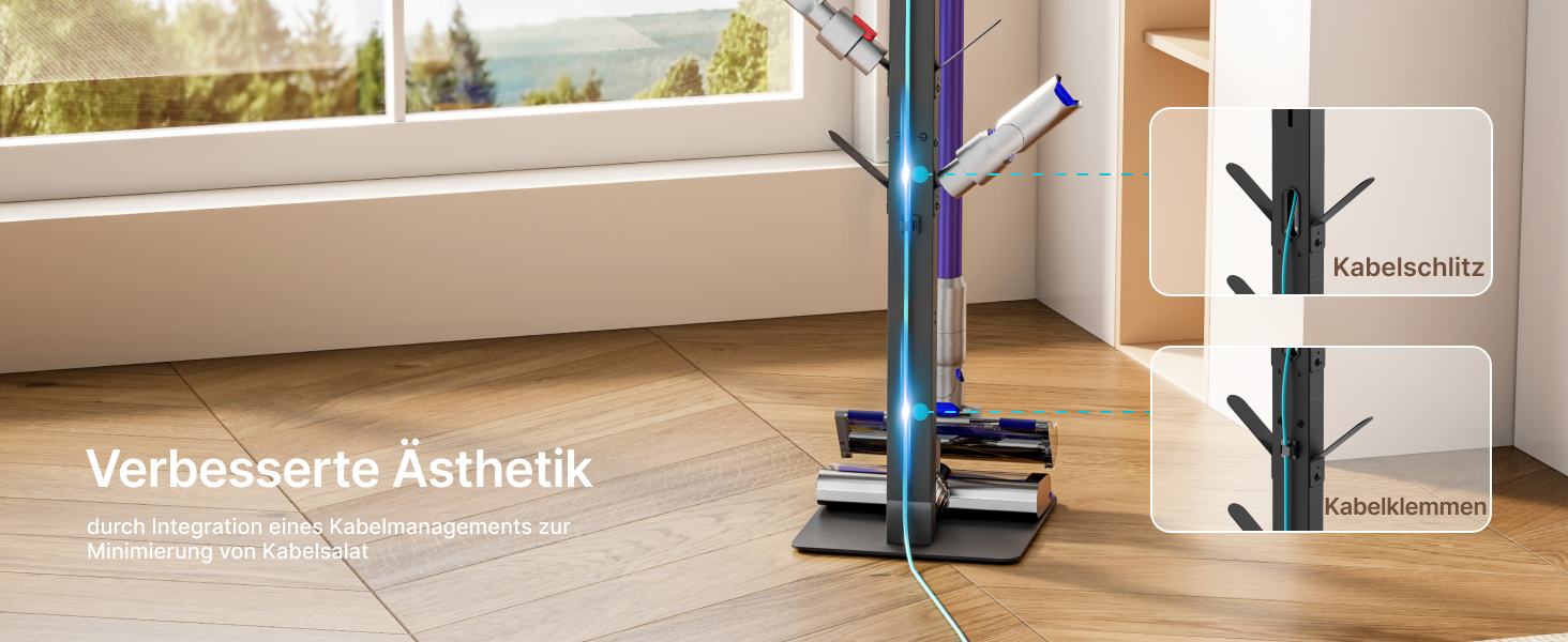 Стійка для пилосогів Dyson Gen5, V15, V12, V11, V10, V9, V8, V7, V6, Tineco S11, A10, A11, Eureka NEC180/280TL з 8 гаками, на підлогу, без свердління