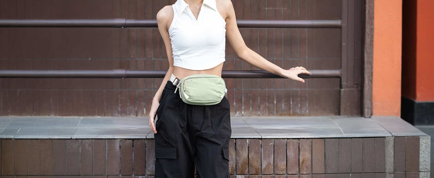 Сумка на пояс Inateck X-Mini, 1.5 л, RFID захист, для подорожей, спорту, туризму (зелена)