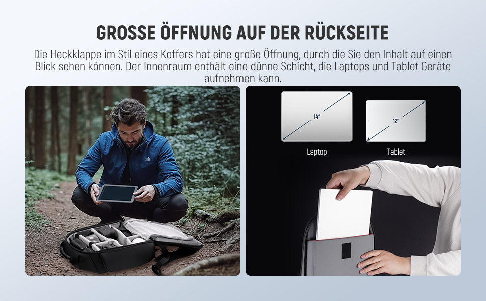 Сумка для фотокамери NEEWER Basics: водонепроникний рюкзак для фотографів, сумісний з Sony, Canon, Nikon DSLR та бездзеркальними камерами, чорний (PB26)