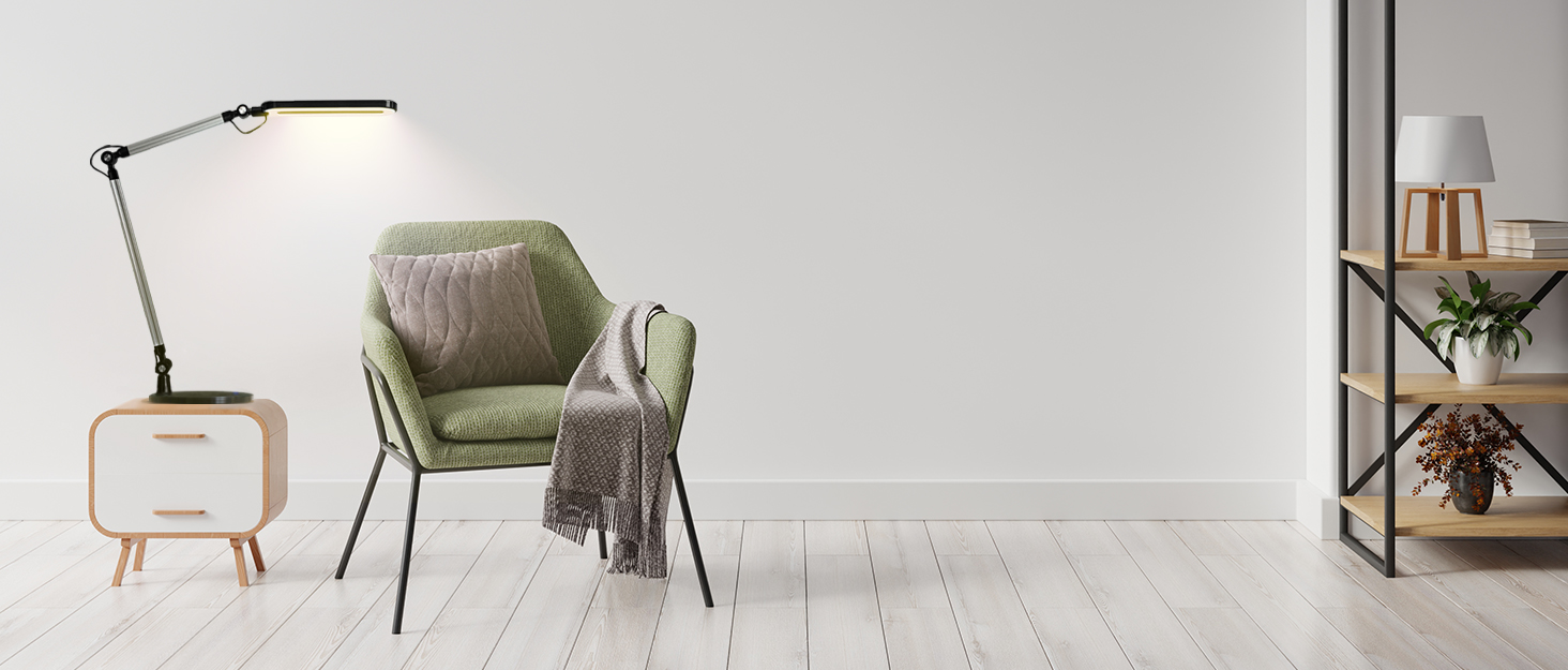 LED лампа для столу OTUS з регулюванням яскравості та бездротовою зарядкою (Qi) | Регульована настільна лампа з 3 кольоровими режимами та 12 рівнями яскравості | Захищає зір для дому та офісу