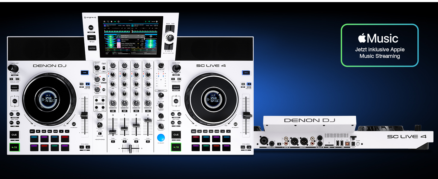 DENON DJ SC LIVE 4 - DJ контролер з розділенням на стеми, Wi-Fi, вбудовані колонки, сумісний з Serato DJ та Virtual DJ