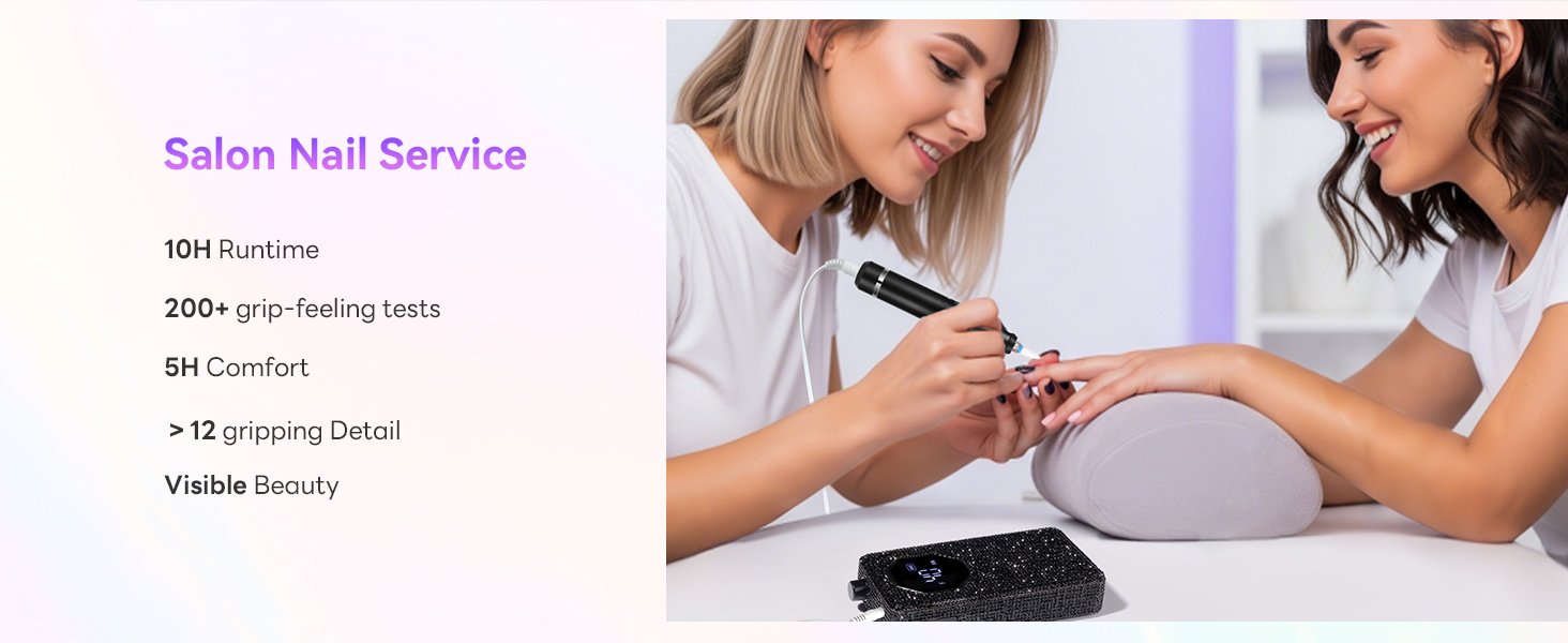 Професійний фрезер для нігтів SAVILAND Advanced 30S: електрична машинка для манікюру з 40000 об/хв, акумулятор 4000 mAh, чорний