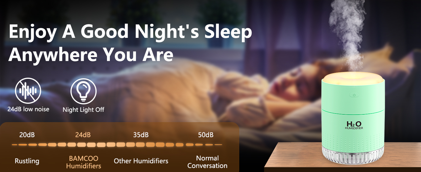 Зволожувач повітря Mini AIR Humidifier з LED-підсвічуванням для дитячої кімнати, офісу, спальні та рослин (Зелений)