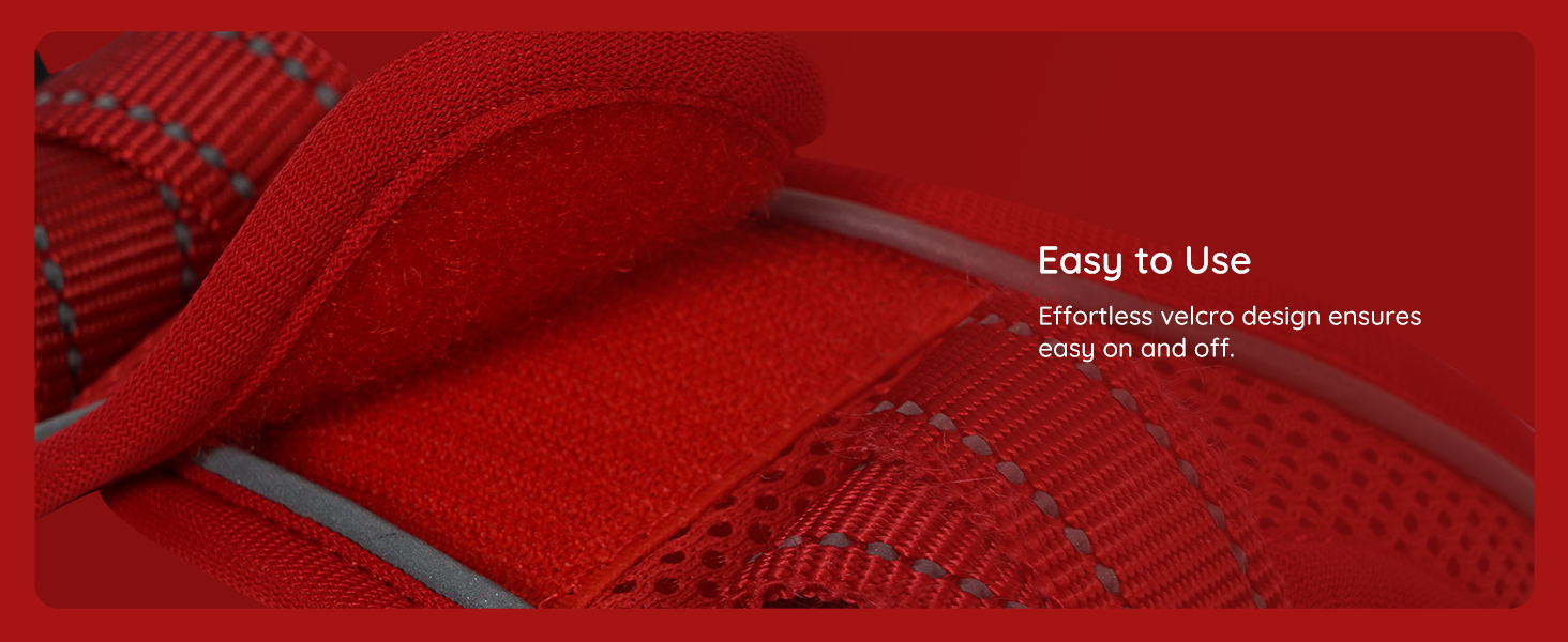 Шлейка для собак BELLA & PAL для маленьких собак з повідком, Step-in шлейка з Air Mesh, анти-тяга, світловідбиваюча, дихаюча, для цуценят, котів, червона, XS (30-35 см обхват грудей)