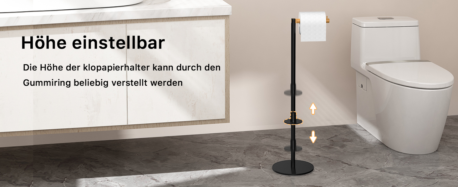 Тримач туалетного паперу YIGII без свердління, нержавіюча сталь, чорний