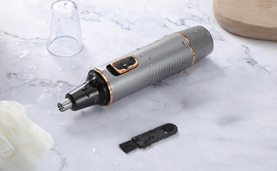 Триммер для носа Areyzin 2025 Upgrade: рожевий/сірий, водонепроникний, з двома лезами