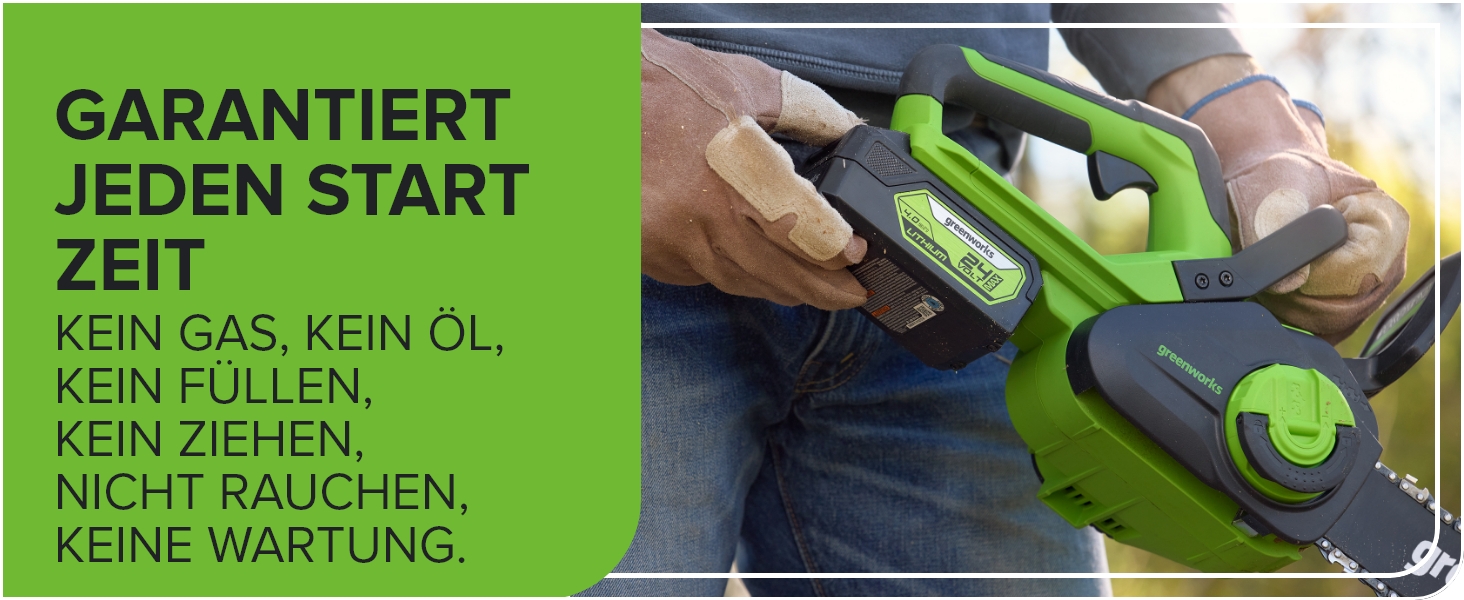 Акумуляторна ланцюгова пила Greenworks G40CS30II 12