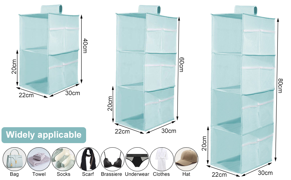 Настінна вішалка-органайзер для одягу з 4 відділеннями, складана, з кишенями, для дому, кемпінгу, у подорожі