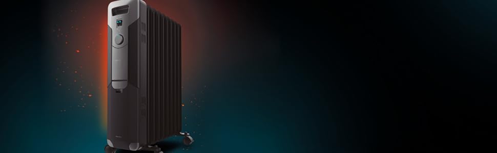 Електричний масляний радіатор Cecotec ReadyWarm 11000 Space - 2500 Вт, 11 ребер обігріву, 3 режими, 25 м², з кабелеутримувачем, ручкою та колесами (білий/чорний, 2000 Вт)