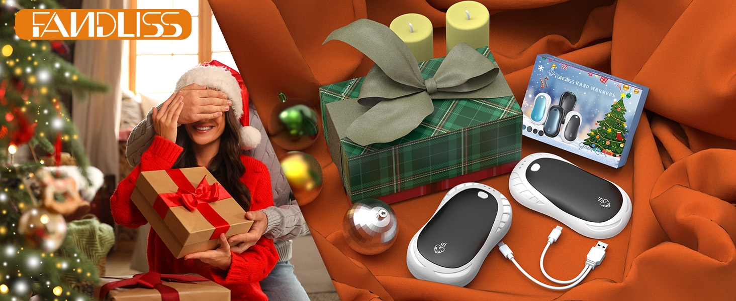 Електричні грілки для рук, 2 шт. Переносні кишенькові грілки, акумуляторні, 6000mAh, 3 режими нагріву, швидкий нагрів, ідеальний подарунок для спорту на відкритому повітрі, Різдво взимку, білий/чорний