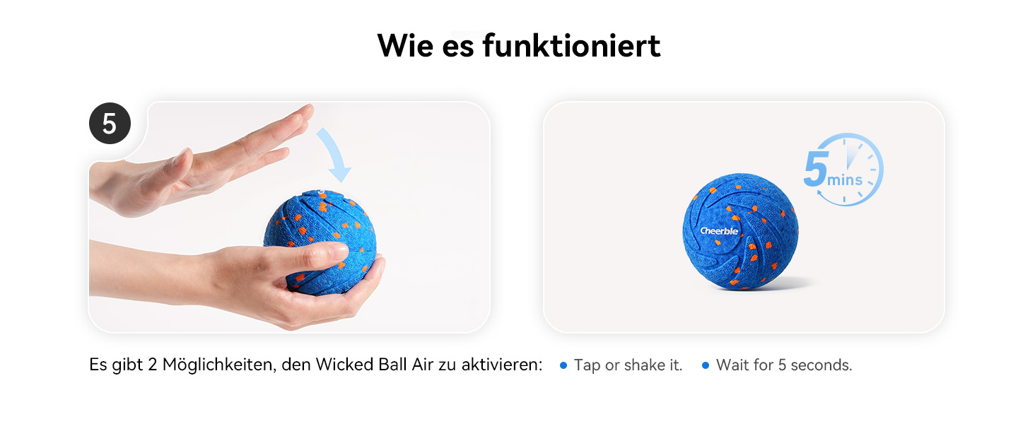 Інтерактивний собачий м'яч Wicked Ball Air з LED, саморухомий, 3 режими, інтелектуальна іграшка для собак, подарунок на день народження, синій