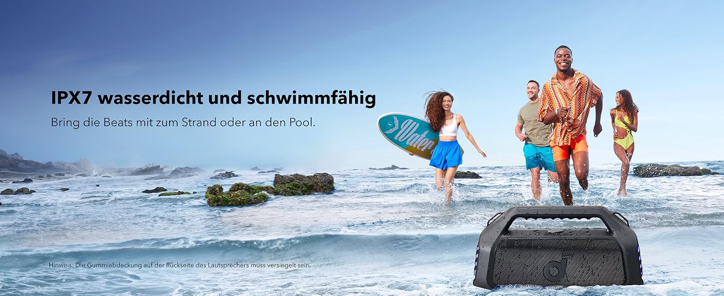 Soundcore Boom 2 Plus: Портативна Bluetooth колонка з RGB-підсвічуванням, 140W, IPX7, Power Bank, чорний