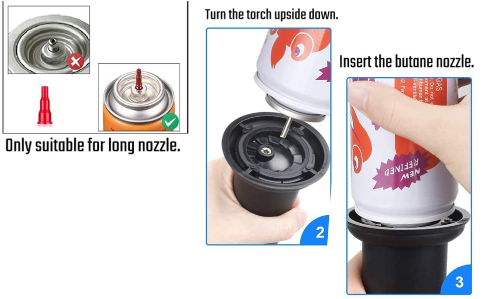 Кулінарний пальник-газовий обпалювач ibforcty, багаторазовий кухонний пальник з регулюванням полум'я та замком безпеки для десертів, крем-брюле та BBQ, чорний