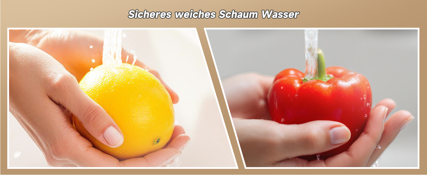 Кран кухонний з гнучким шлангом 360°, високий тиск, поворотний, нержавіюча сталь, бежевий