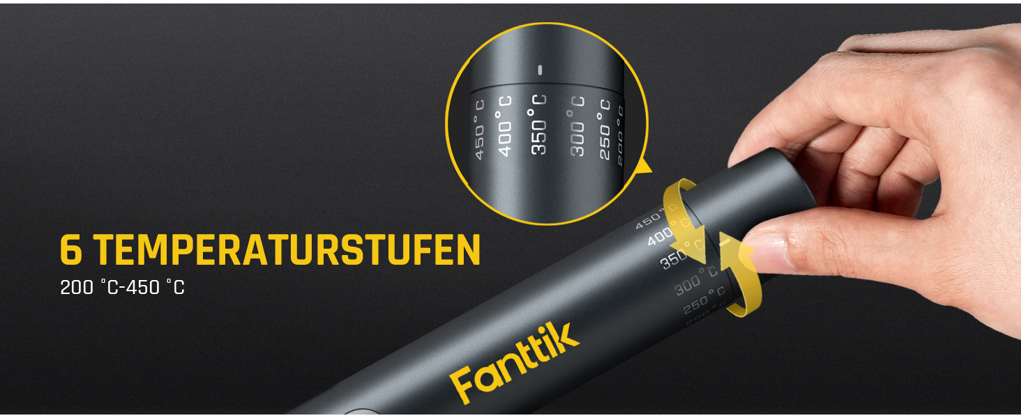 Набір паяльника Fanttik T1 Max: прецизійний, швидкий нагрів (7 сек), 6 температур (200~450°C), 4 насадки (C210), поворотний стійкий тримач, для ремонту