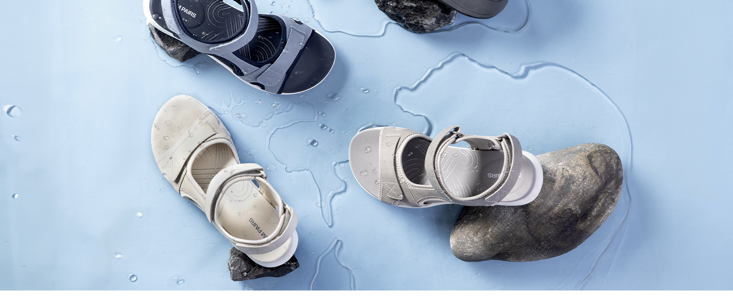 Сандалі жіночі DREAM PAIRS трекінгові, чорні, розмір 41.5 EU, з EVA устілкою та TPR підошвою