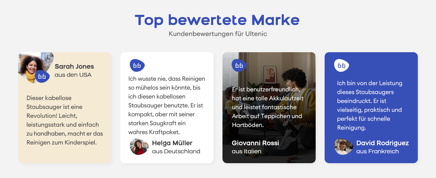 Ultenic U10 Ultra: Бездротовий акумуляторний пилосос з потужністю всмоктування 40000 Па, 40 хв роботи, світлодіодним індикатором та щіткою проти ковтунів для килимів, твердих підлог та шерсті тварин