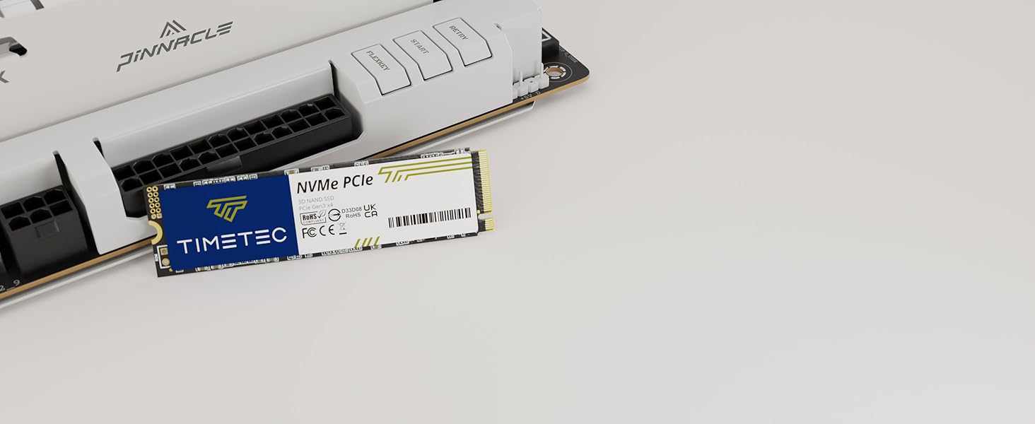 SSD Timetec 2TB NVMe PCIe Gen3x4 з DRAM Cache – Внутрішній SSD для ПК, 3.400/3.000 MB/s
