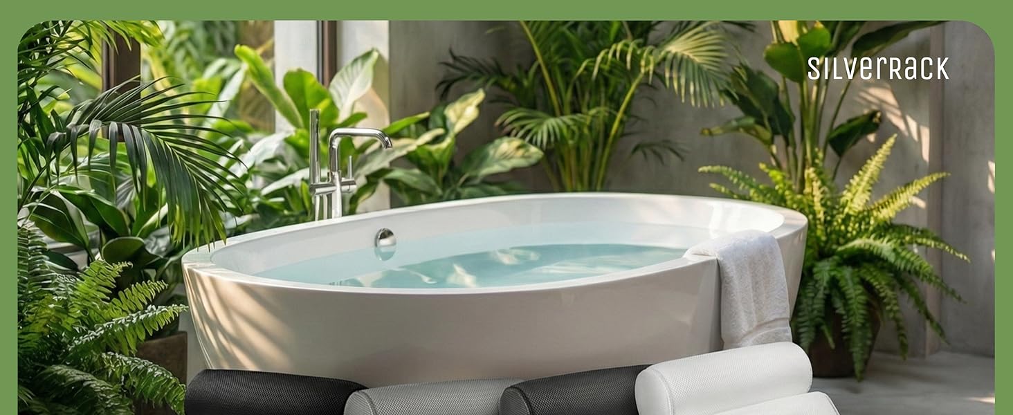 Подушка для ванни MEDIUM-WEICH [Сірий 3D] - подушка для шиї у ванну з присосками, аксесуар для ванної кімнати, ергономічна подушка для ванни