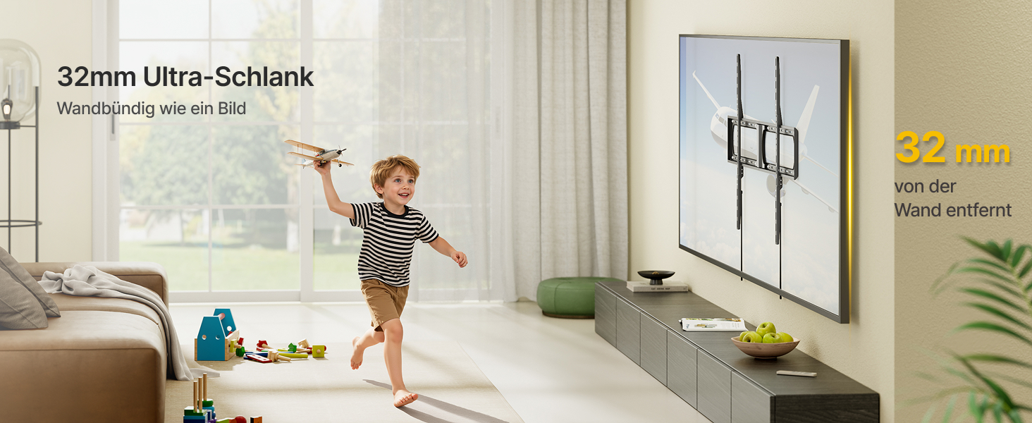 Кріплення для телевізора monTEK Heavy Duty – настінне кріплення для телевізорів 37-140 дюймів, до 136 кг, ультратонкий профіль 32 мм, сумісність з дерев'яними стійками 406/450/600 мм, VESA до 1200x800 мм