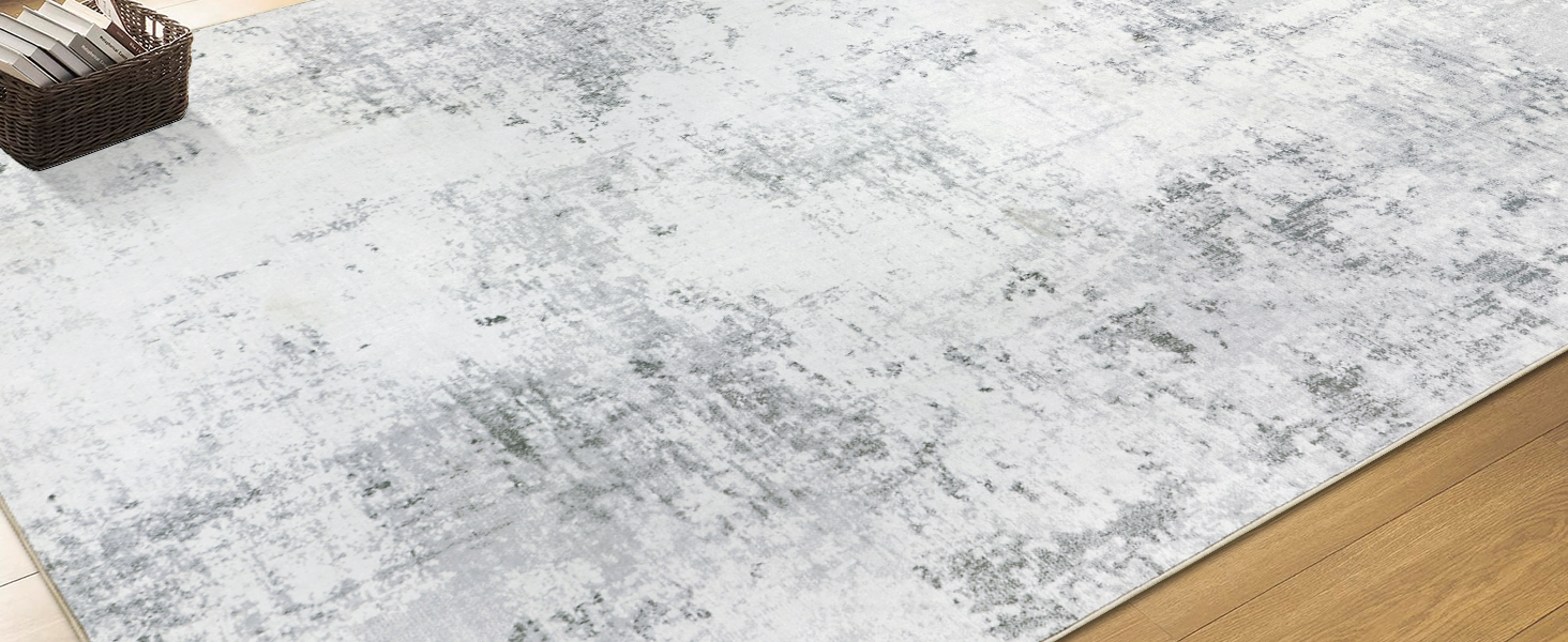 Килим для вітальні 160x230 см, абстрактний, короткий ворс, для спальні, миючий, сучасний, м'який, для дитячої, сірий (160 x 230 см, прямокутний)