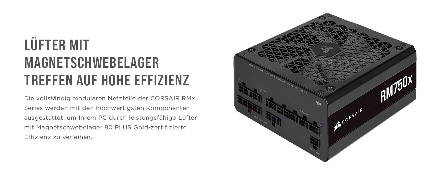Блок живлення Corsair RM850x (2021) 850W, повністю модульний, низький рівень шуму, сертифікація 80 PLUS Gold, чорний