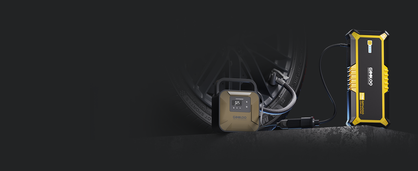 Powerbank Starthilfe GOOLOO GP2000 для автомобіля: 4000A, USB-швидка зарядка, LED, для бензину та дизеля (12V)