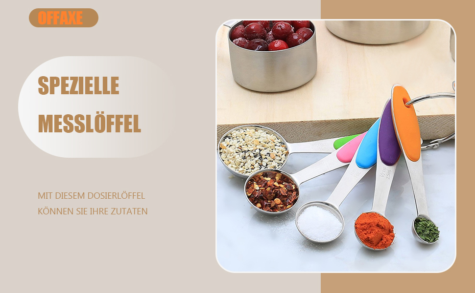 Набір мірних ложок та стаканів з нержавіючої сталі, 10 шт. – кольоровий набір для випічки та кухні, можна мити в посудомийній машині