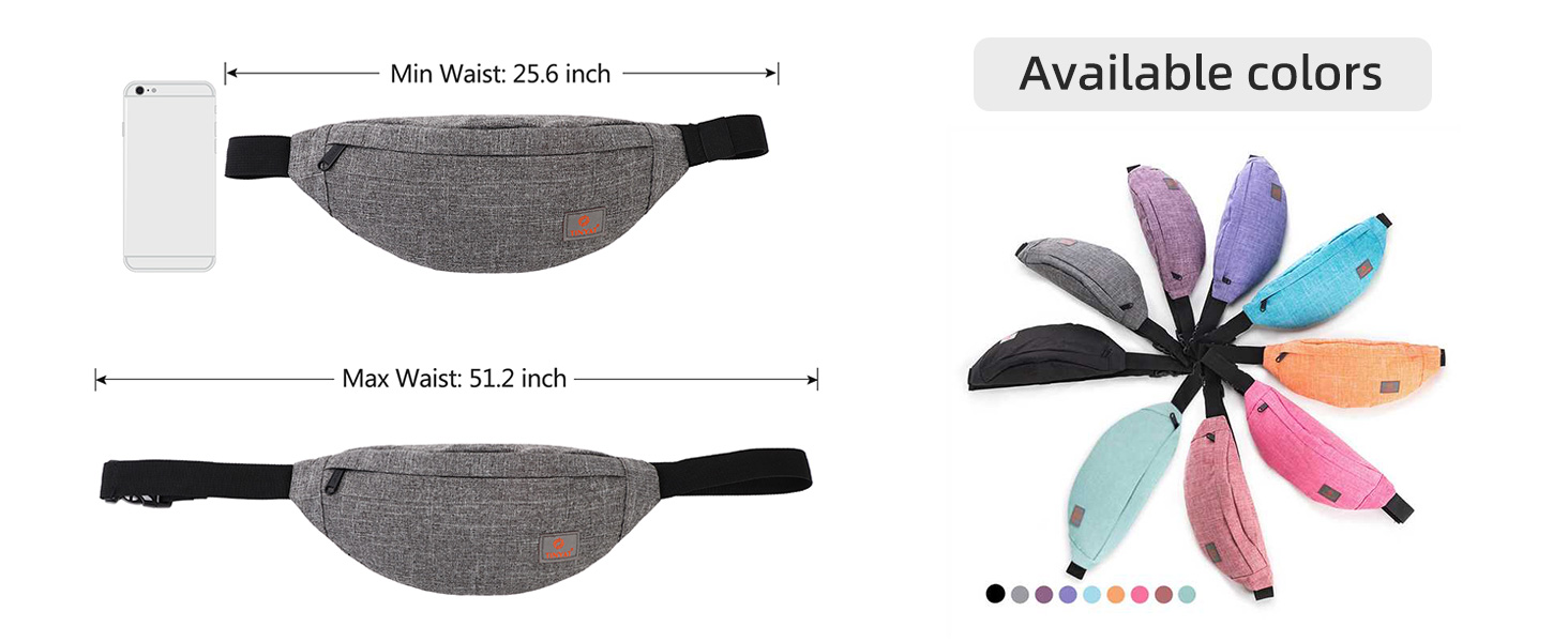 Поясна сумка TYNAT T201 сірого кольору – легка та зручна для туризму та спорту (жіноча/чоловіча)