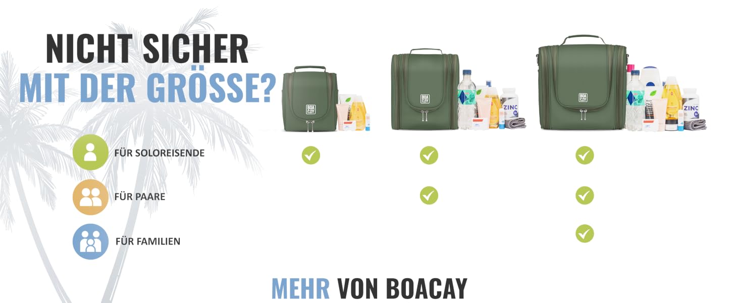 Великий дорожній косметичний органайзер BOACAY для жінок, чоловіків та дітей (Olive Green - Gray Interior)