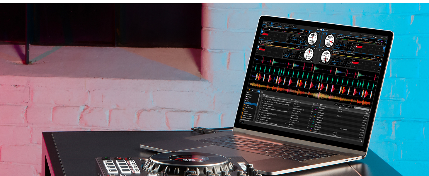 DJ контролер Numark NS4FX 4-канальний з touch-jogwheels, Pads та ефектами, Serato DJ Lite