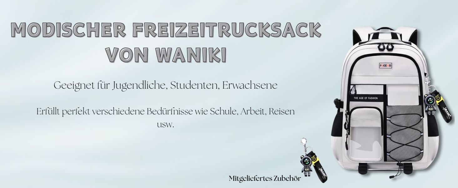 Чоловічий рюкзак для школи та подорожей, великий, водонепроникний, сірий